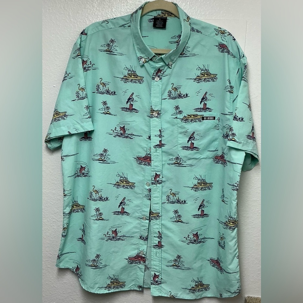 Gulf Untucked Men’s Airplane Print Hawaiian Shirt - Picture 1 of 5
